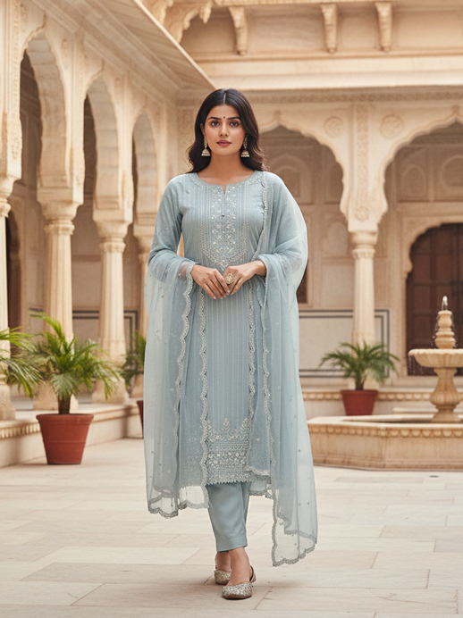 Latest Chanderi Suit Design