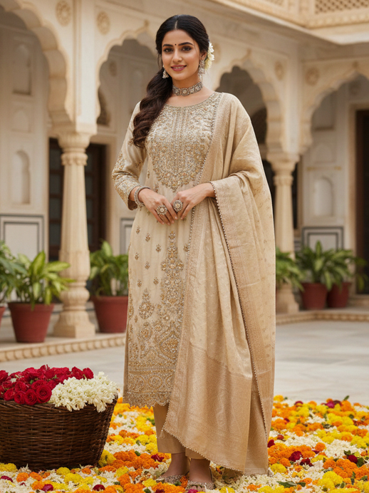 Traditional Chanderi Suit Design