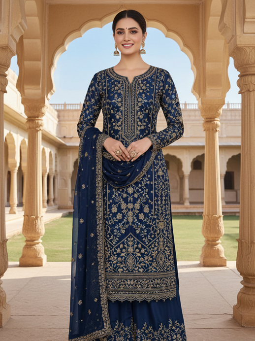 Festive Wear Embroidered Ladies Suit